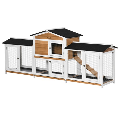 Pawhut rabbit hutch guinea - rabbit, hutch,