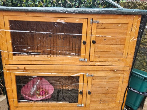 Rabbit hutch with cover - rabbit,