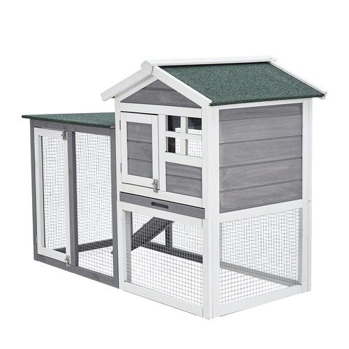 Tier wooden rabbit hutch - 47",