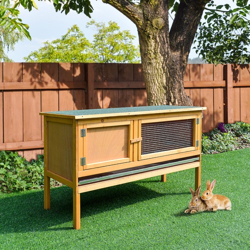 Wooden rabbit hutch bunny cage - rabbit,