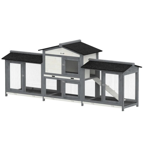 Pawhut tier large rabbit - pawhut, 2-tier