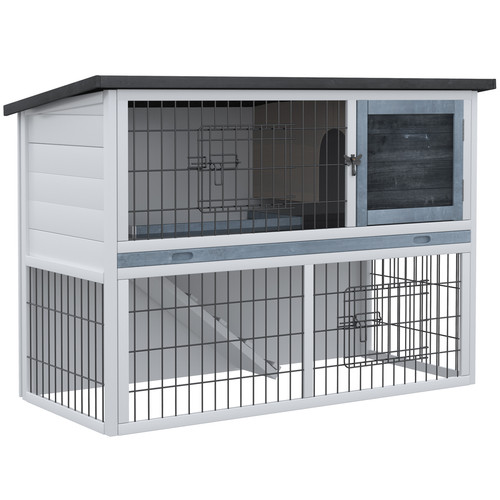 Pawhut rabbit hutch and run - hutch,