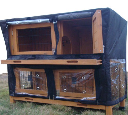 4ft large double rabbit hutch - double,