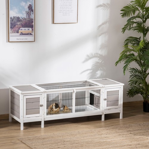 Wooden rabbit hutch guinea - wooden,