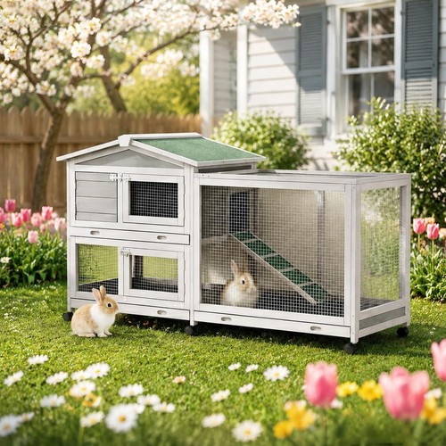 Rabbit hutch outdoor with - with, 6