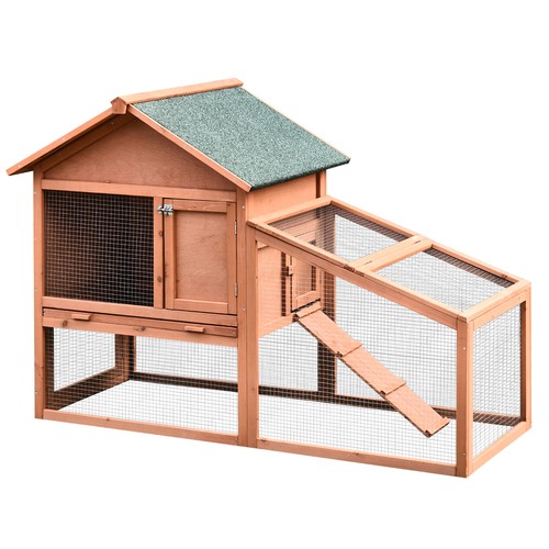 Pawhut rabbit hutch tier - hutch,, 2
