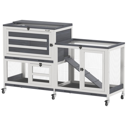 Pawhut tier rabbit hutch - tier,