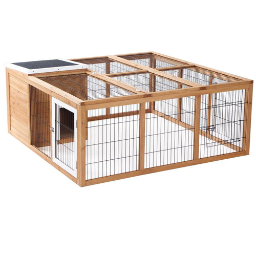 Pawhut rabbit hutch outdoor - pawhut,