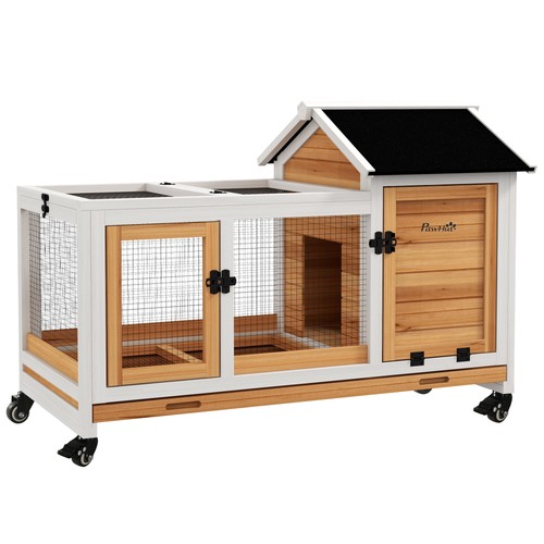 Pawhut rabbit hutch guinea - rabbit, hutch,