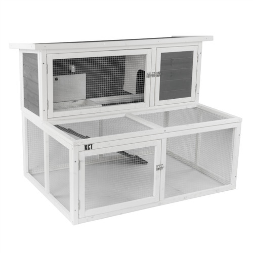 Wooden rabbit hutch 4ft two - hutch,