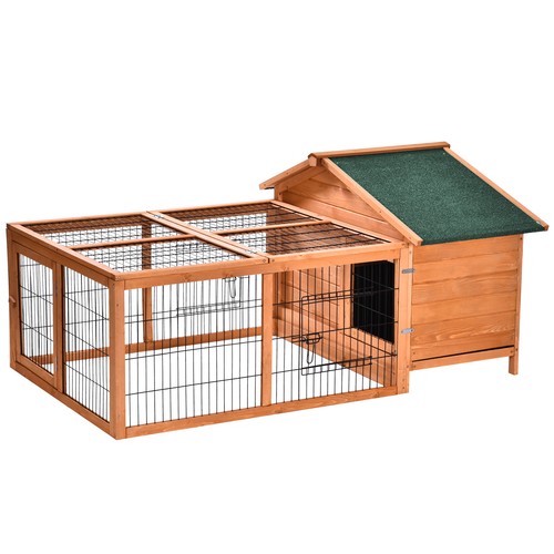 Pawhut rabbit hutch guinea - rabbit, hutch,