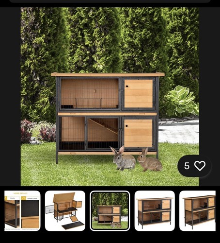 Pawhut rabbit hutch - pawhut, hutch,