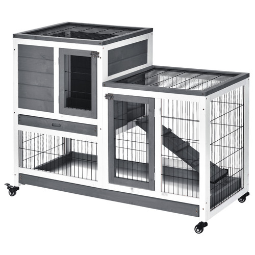Pawhut wooden rabbit - pawhut, hutch