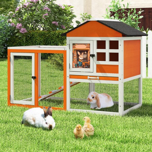 Wooden rabbit hutch cage - wooden,