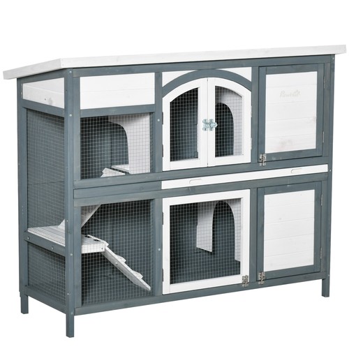 Pawhut rabbit hutch outdoor - rabbit,