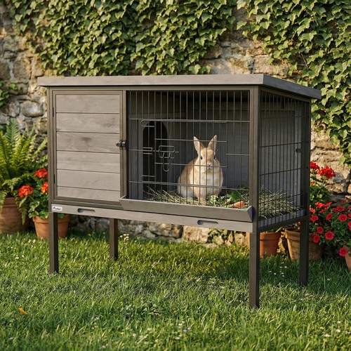 Pawhut elevated rabbit - elevated,