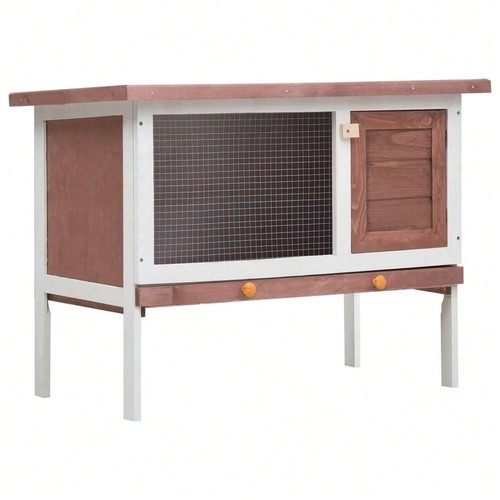 Wooden rabbit hutch - rabbit, with