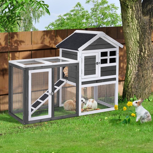 Wooden rabbit hutch - rabbit,
