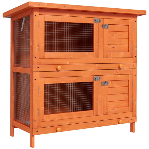 Pawhut rabbit hutch - rabbit, guinea